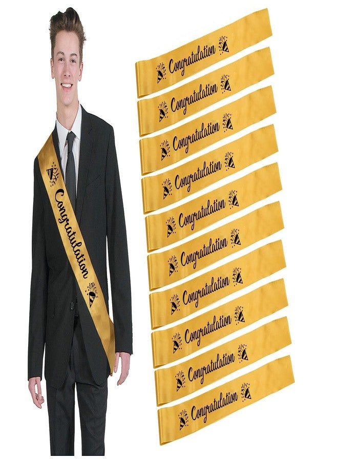 Hubops congratulation sash for Work Party, Events, Party Supplies, Gifts, Favors, & Decorations sash pack of 10 gold - Image 1